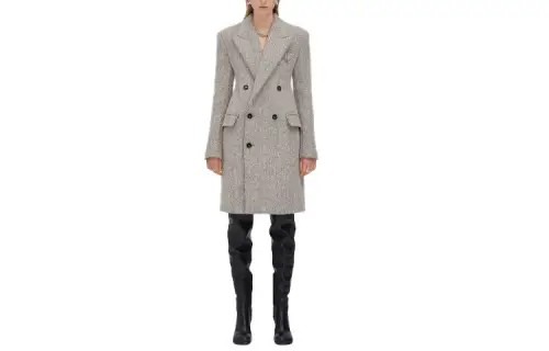 Bottega Veneta FW21 Velvet feel Coat Women's Cliff White