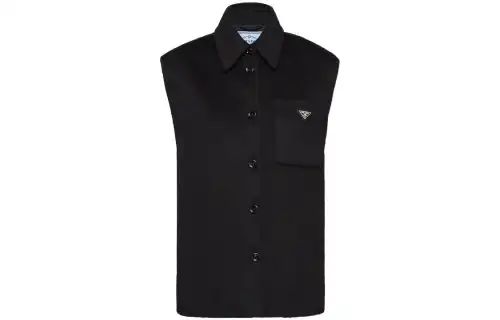 PRADA Vests Women's Black Lapel Moderate