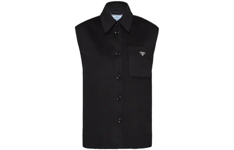 PRADA Vests Women's Black Lapel Moderate