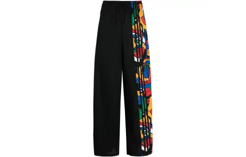 Adidas Originals Knitted Sweatpants Women's Black Moderate Wide Leg Pants