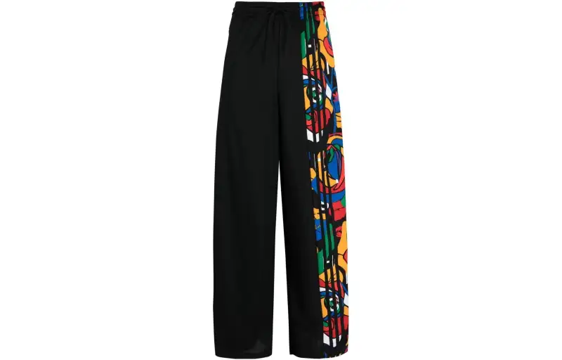 Adidas Originals Knitted Sweatpants Women's Black Moderate Wide Leg Pants