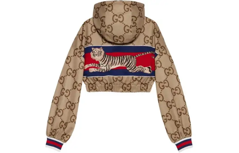 GUCCI SS22 Cropped Coat Women's Camel