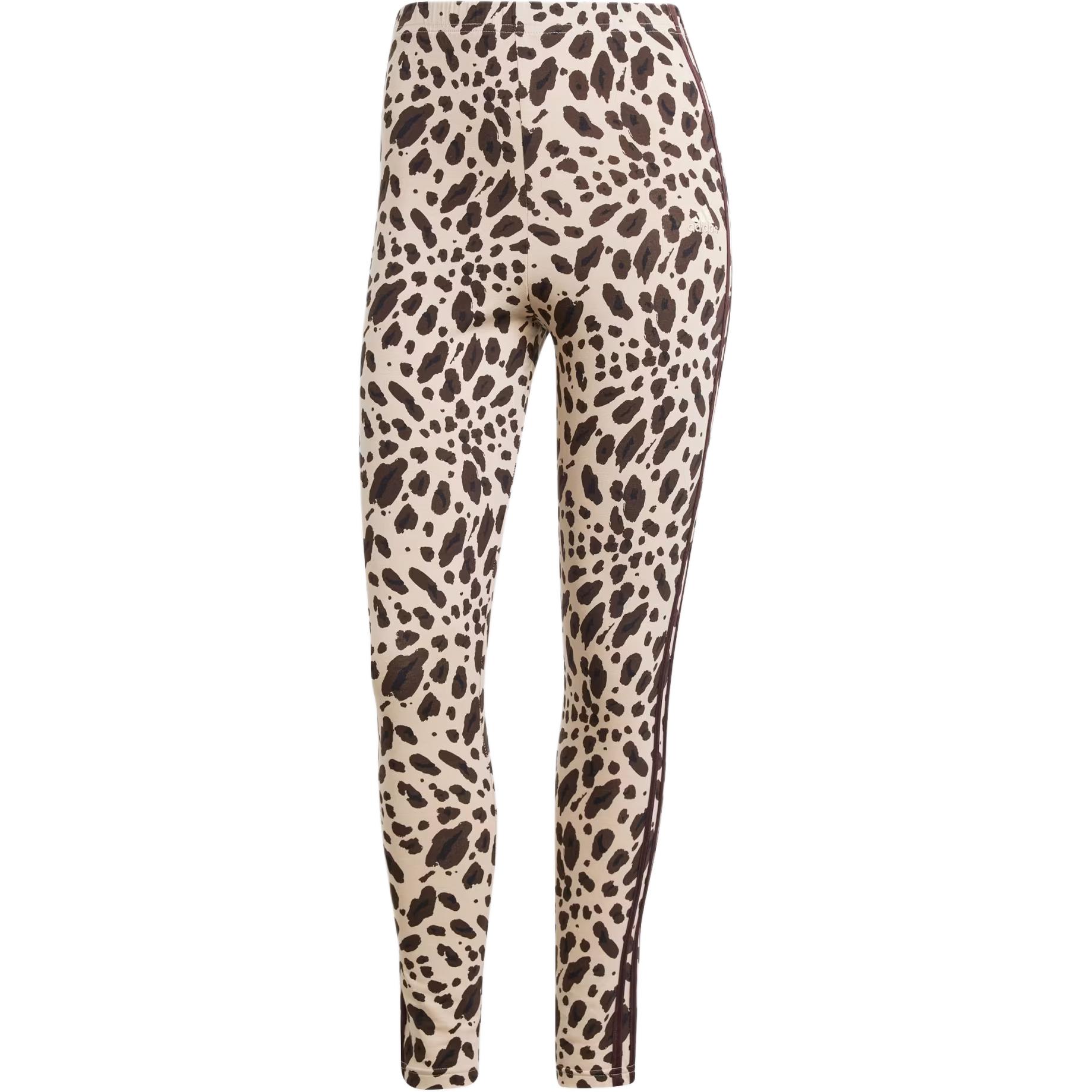 Adidas Free Shipping With AdiClub Essentials 3 Stripes Animal Print Leggings