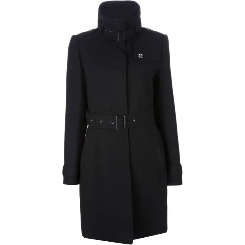 Burberry Trench Coats Women's Black Turtleneck Moderate Other