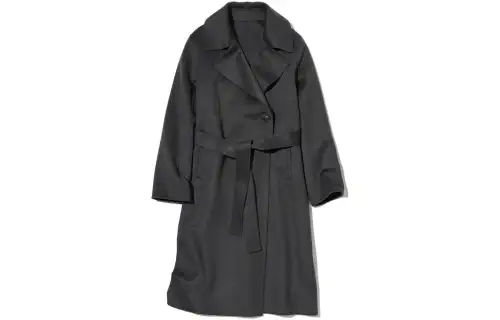 UNIQLO Coats Women's Asphalt Gray Lapel Moderate Straight Fit