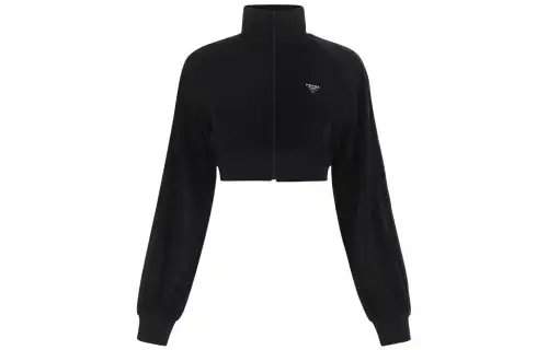 PRADA FW22 Cropped Coat Women's Black