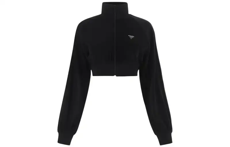 PRADA FW22 Cropped Coat Women's Black