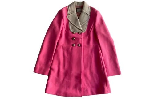 GUCCI Coats Women's Pink Lapel Moderate