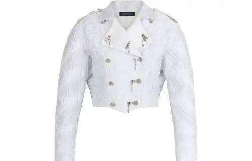 LOUIS VUITTON New Quarterly Products Of LV Cropped Coats Women's White Lapel Moderate