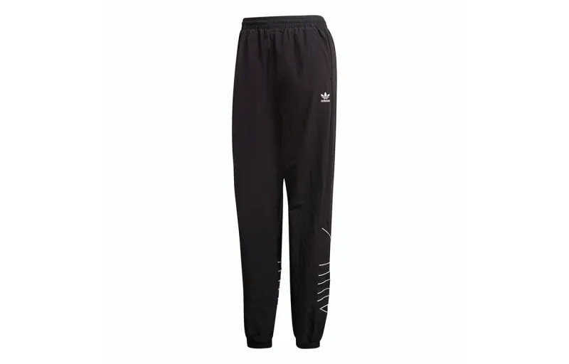 Adidas Originals Knitted Sweatpants Women's Black Moderate Cuffed Pants