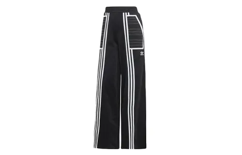 Adidas Originals Knitted Sweatpants Women's Black Moderate Wide Leg Pants