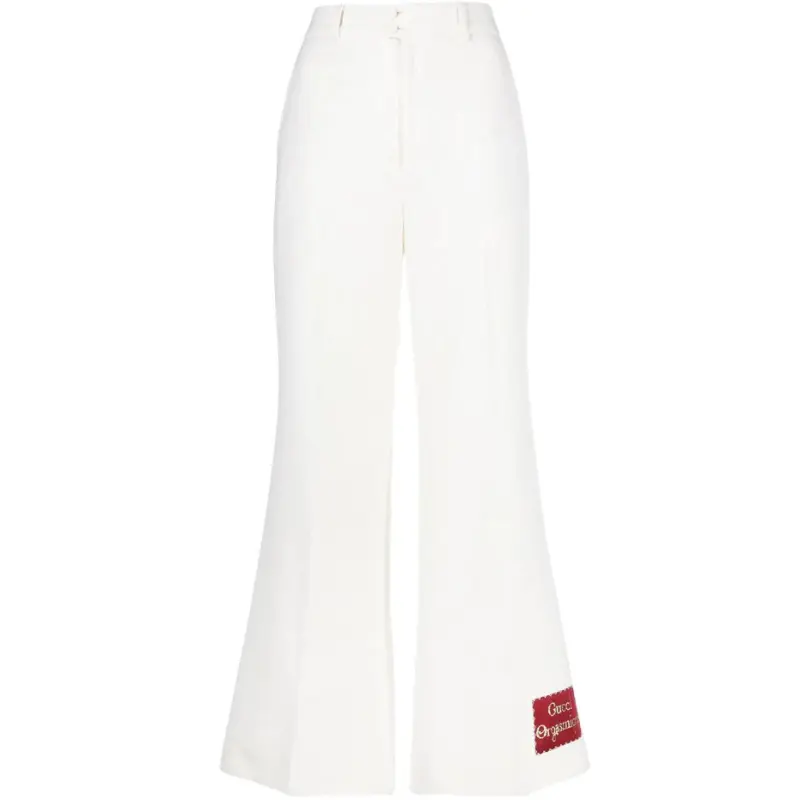 GUCCI Casual Pants Women's White Moderate Flared Pants