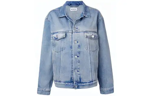 Balenciaga Denim Jacket Regular Fit Women's Light Blue