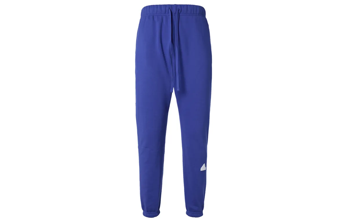 Adidas Knitted Sweatpants Women's Blue Moderate Cuffed Pants