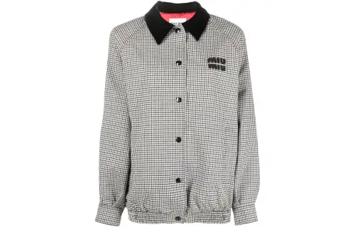 MIU MIU Cropped Coats Women's Gray Lapel Moderate