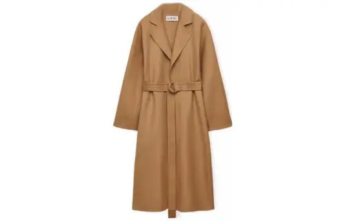 LOEWE Belted Wool And Cashmere Coat Camel