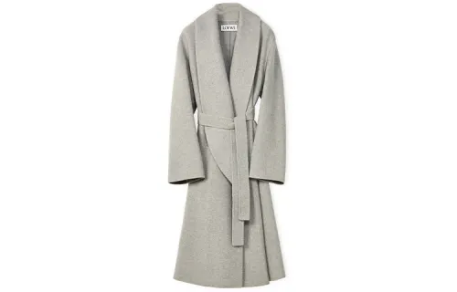LOEWE SS22 Velvet feel Coat Women's Gray