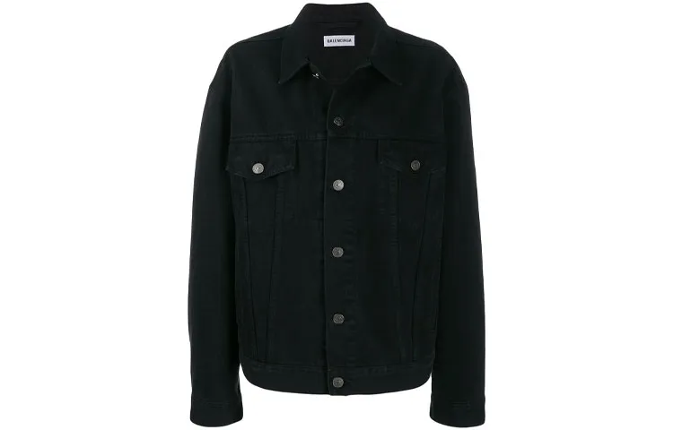 Balenciaga Denim Jacket Regular Fit Women's Black