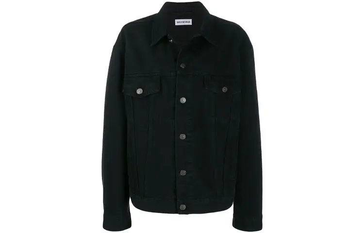 Balenciaga Denim Jacket Regular Fit Women's Black