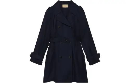 GUCCI Trench Coats Women's Navy Lapel Moderate Other