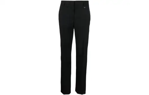 Prada tailored logo-plaque trousers