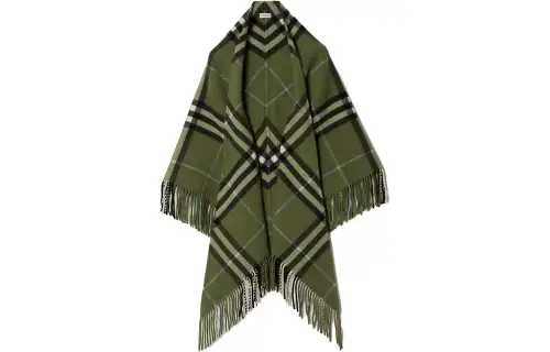 【Previous Season】Vintage-check wool cape