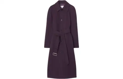 Burberry Coats Women's Purple Lapel Moderate Straight Fit