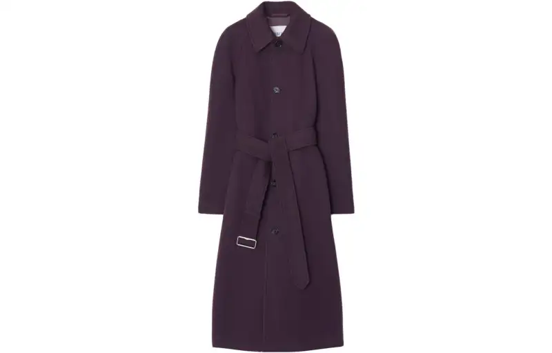 Burberry Coats Women's Purple Lapel Moderate Straight Fit