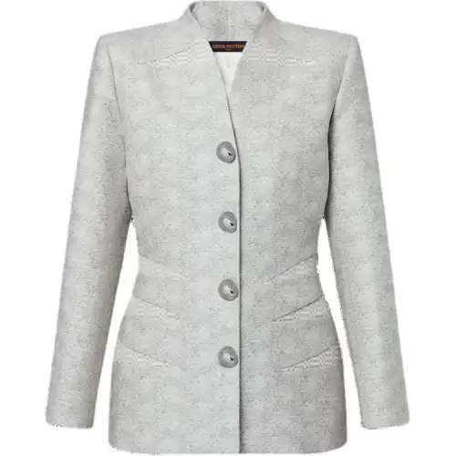 Lv Damier Accent Collarless Blazer