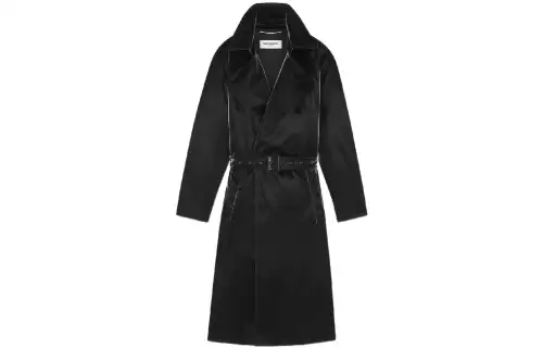 SAINT LAURENT Trench Coat Women's Black