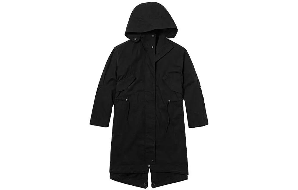 Timberland Parka Coats Women's Black Hooded Moderate Nipped-in Waist