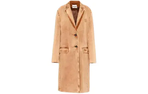 MIU MIU Manteau En Denim Marbré Coat Women's Beige