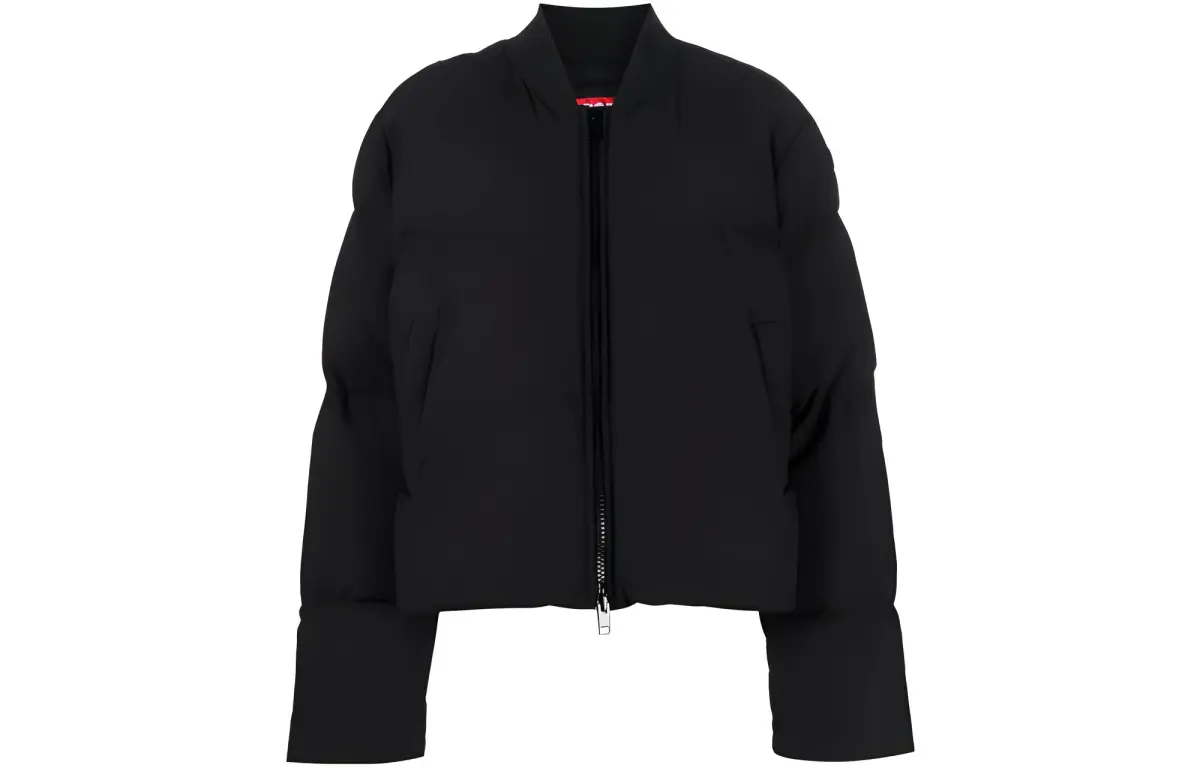 DIESEL Women's W Oluch Puffer Jacket With Oval D Patch Black