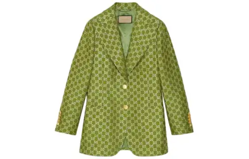 GUCCI Wool Lame Jacket 'Light Green/Silver'