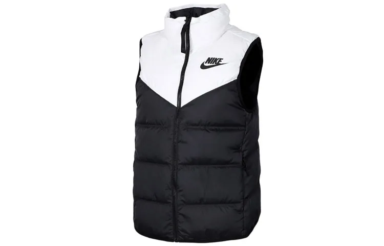 Nike Down Vests Women's Black Stand Collar Moderate Urban Techwear