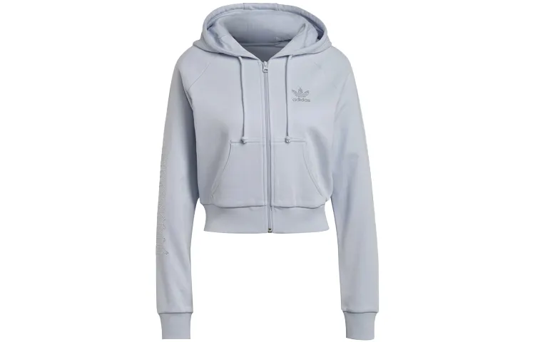 Adidas Originals 2000 LUXE Cropped Coats Women's Silver Gray Hooded Moderate