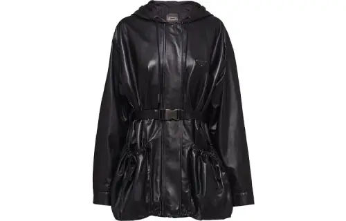 PRADA FW21 Leather Jacket Women's Black