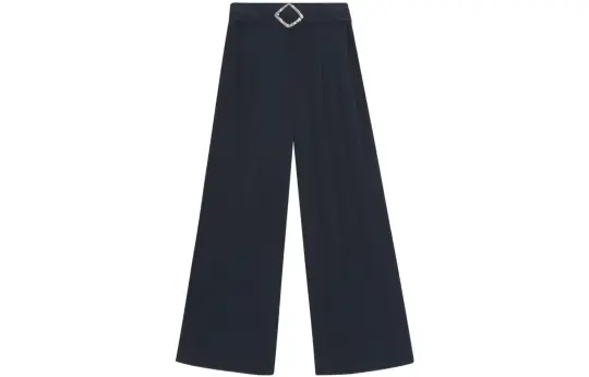 GANNI Casual Pants Women's Dark Blue Moderate Wide Leg Pants