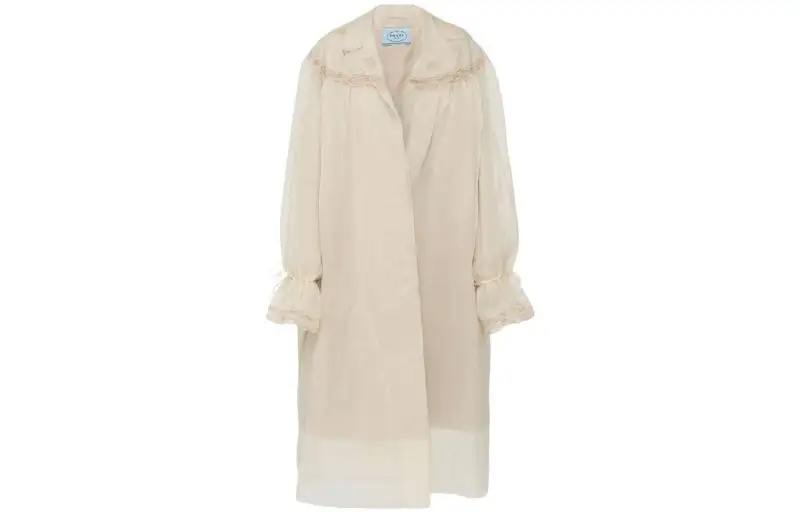 【Runway】single-breasted intarsia-lace coat