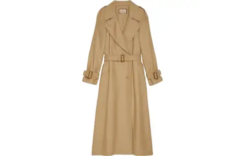 GUCCI Trench Coats Women's Camel Lapel Moderate Other