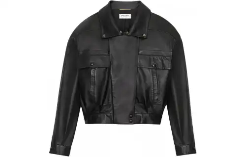 SAINT LAURENT SS24 Leather Jacket Women's Black
