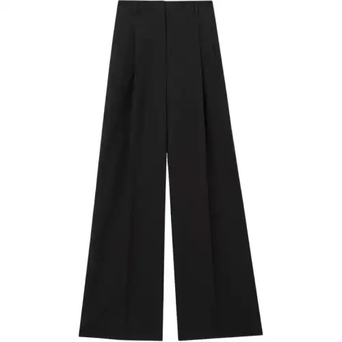 Burberry Double Pleated Wide Leg Trousers 'Black'