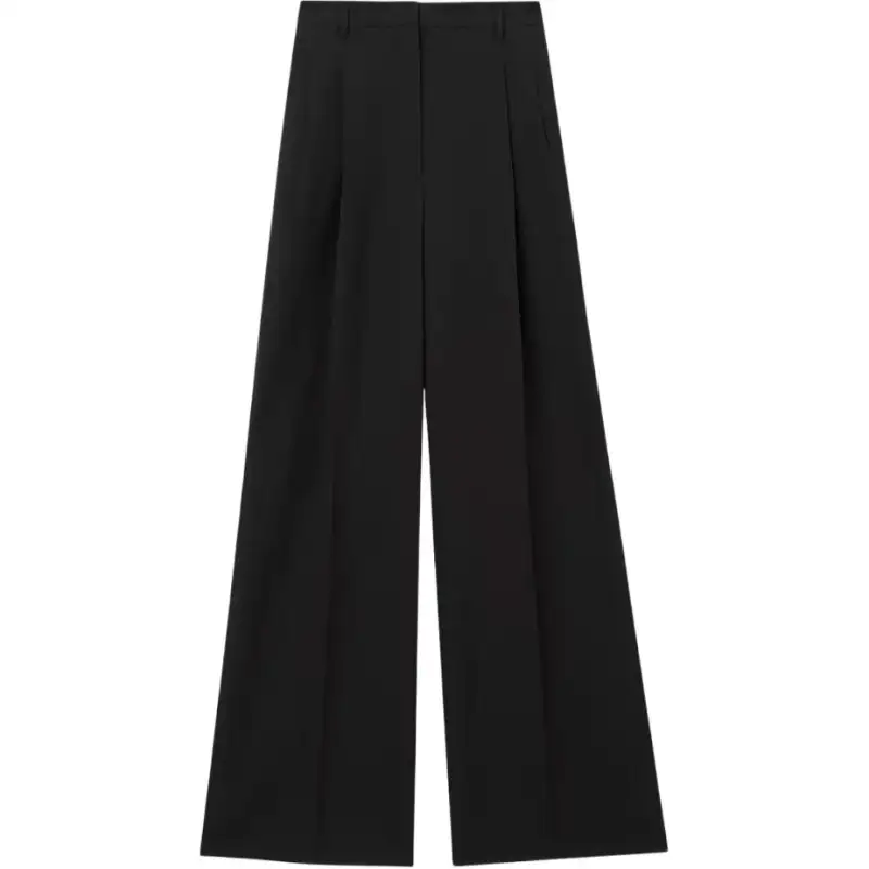 Burberry Double Pleated Wide Leg Trousers 'Black'