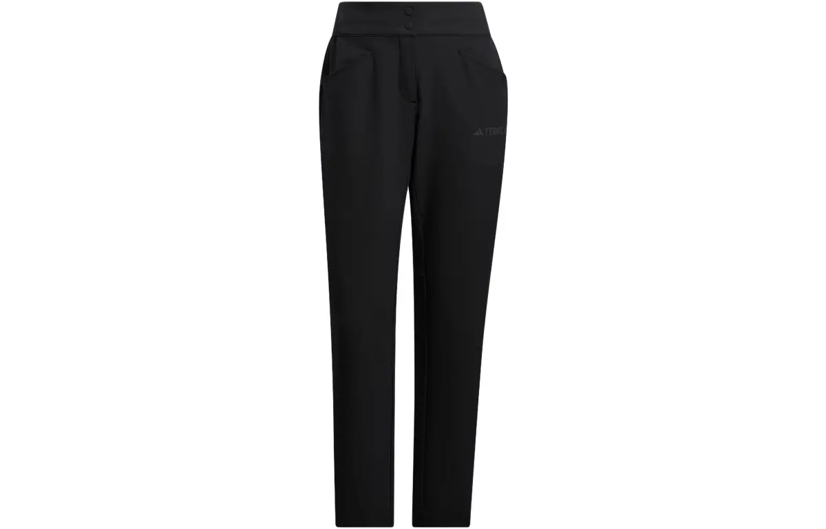 Adidas Knitted Sweatpants Women's Black Moderate Straight Fit Pants