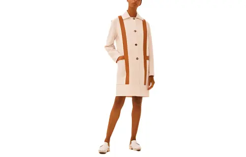 HERMES Velvet Jackets Women's White Lapel Moderate