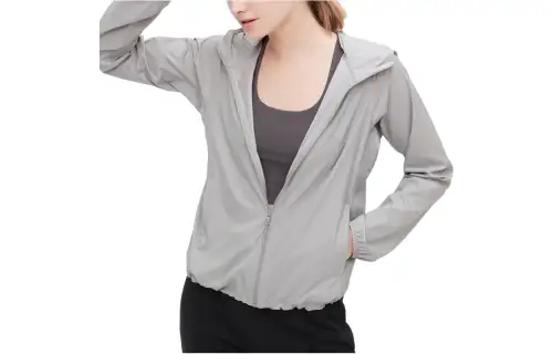 UNIQLO Sun Protection Clothing Women's Gray Hooded Moderate