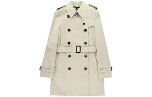 Burberry Coats Women's Khaki Lapel Moderate Straight Fit