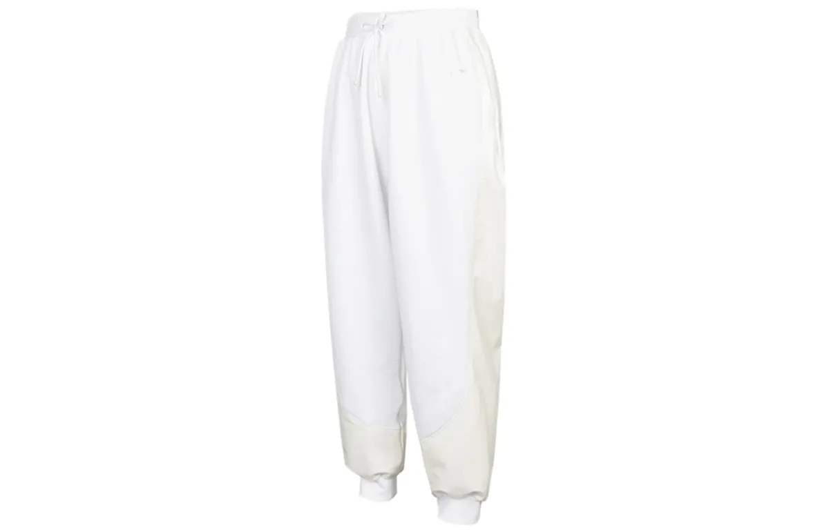 Nike Casual Cuffed Fleece Lined Knitted Fabric Pants Sweatpants Women's White