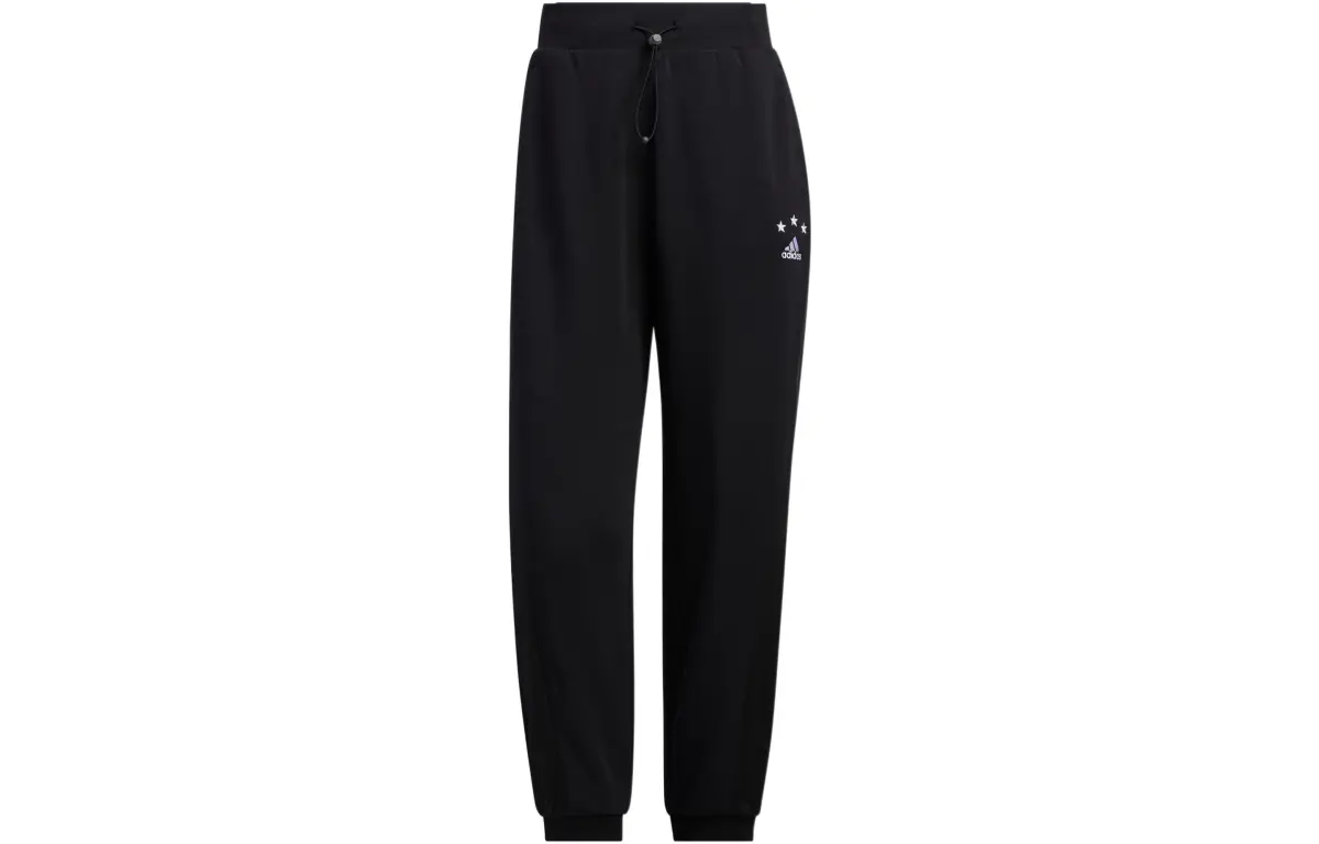 Adidas Knitted Sweatpants Women's Black Moderate Cuffed Pants