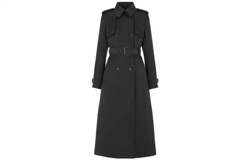 DIOR Coats Women's Black Lapel Moderate Straight Fit